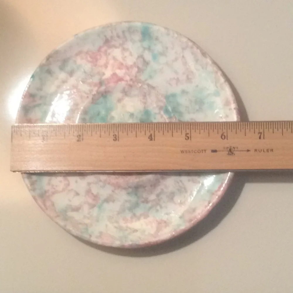 Artisan Handmade Ceramic Cup & Saucer – Blue, Rose & Cream - Picture 5 of 8